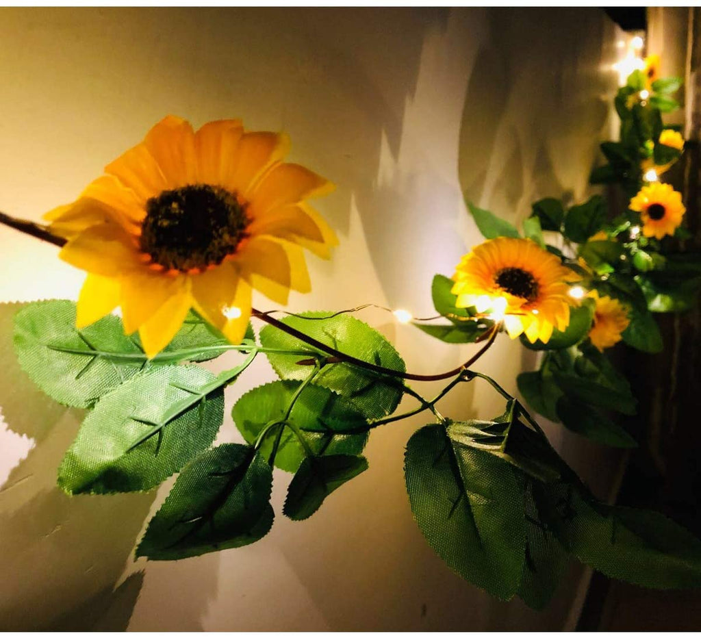 6.5ft LED Artificial Sunflower Vines - DormVibes