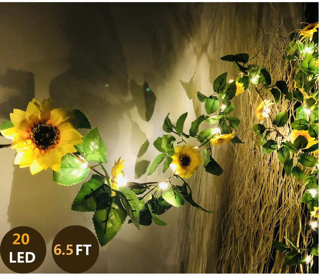6.5ft LED Artificial Sunflower Vines - DormVibes