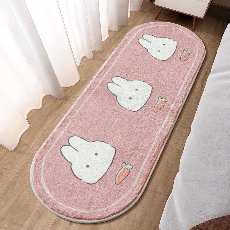 Adorable Pink Bunny Carpet: Fluffy Children's Room Rug Perfect for Bedrooms, Lounges, and Living Rooms - DormVibes