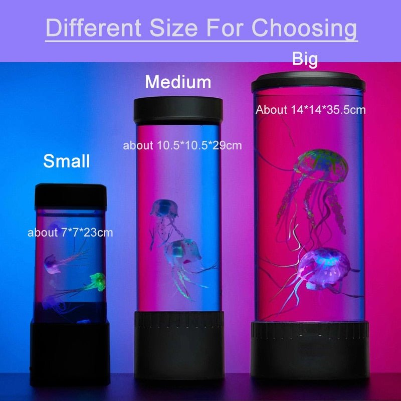 Fancy LED Jellyfish Lamp Aquarium – 5 Colors, Lampka Nocna USB Table Night Light, Children's Gift, Home Bedroom Lighting Decor - DormVibes