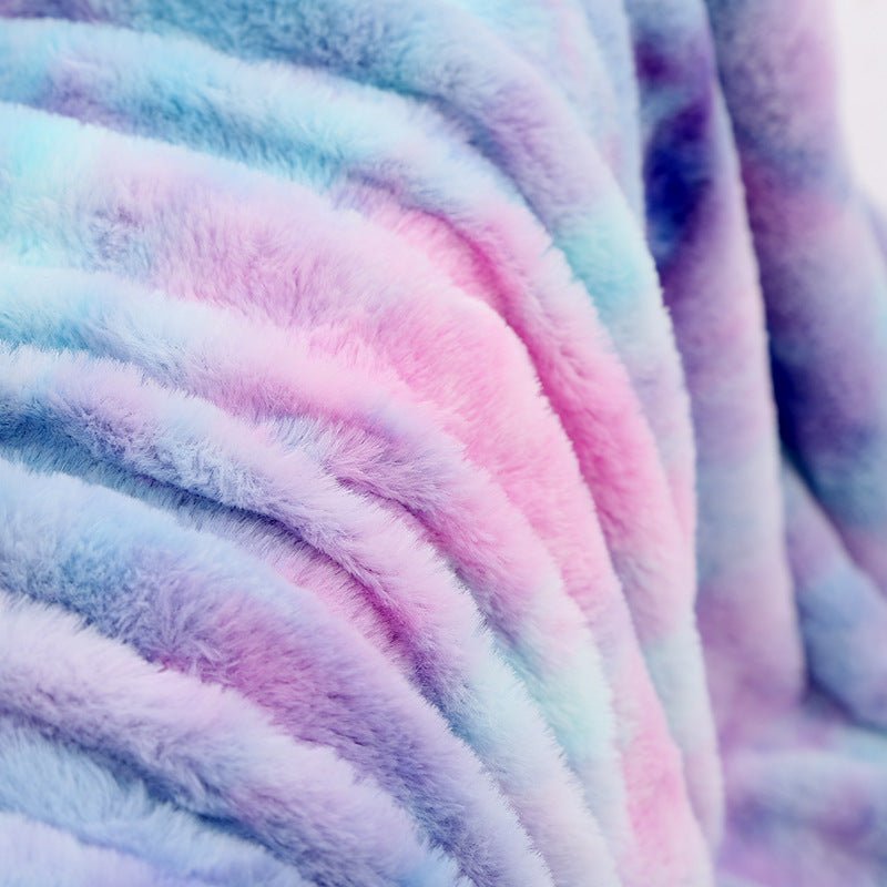 Fleece Tie-Dyed Sherpa Blanket - DormVibes