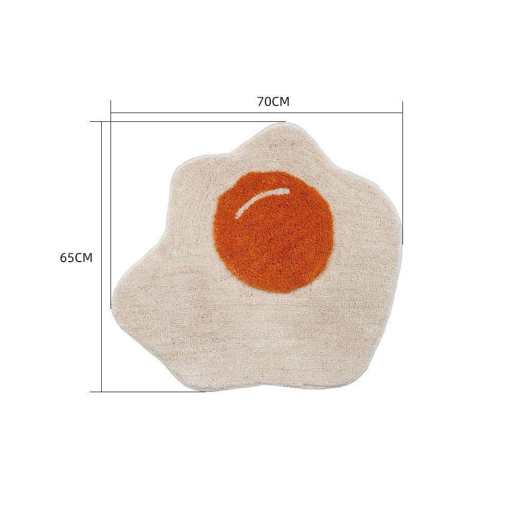 Fried Egg Pattern Tufted Rug: Non-Slip, Absorbent Doormat for Kitchens, Bathrooms, Bedrooms, and More - DormVibes
