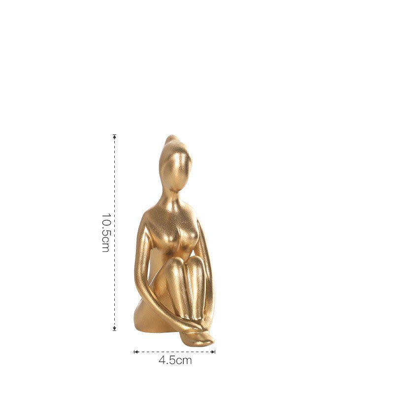 Golden Yoga Girl Desk Ornament - DormVibes