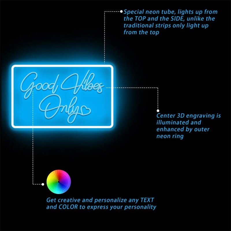 Good Vibes Only Neon Sign Lamp - DormVibes
