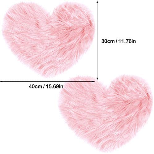 Heart-Shaped Pluffy™ Rugs (2) - DormVibes