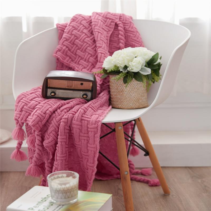 Knit Tassel Throw Blanket - DormVibes