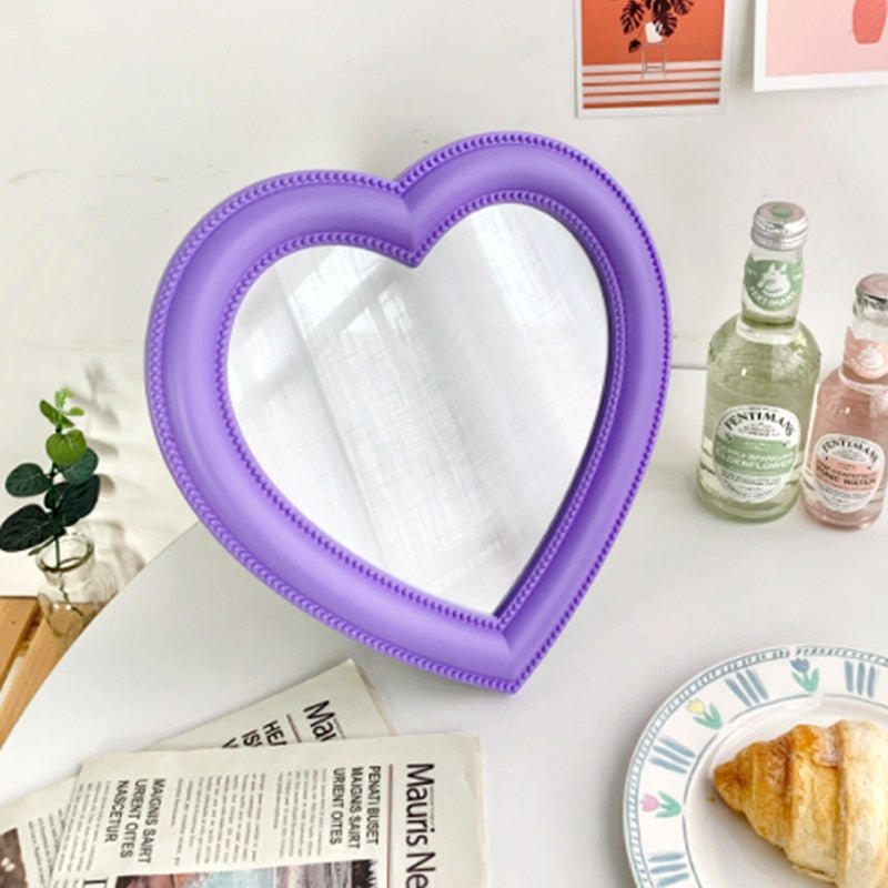 Love Mirror: Heart-Shaped Desktop and Wall-Mounted Dual Purpose Makeup Mirror, Perfect Girl's Room Wall Decoration - DormVibes