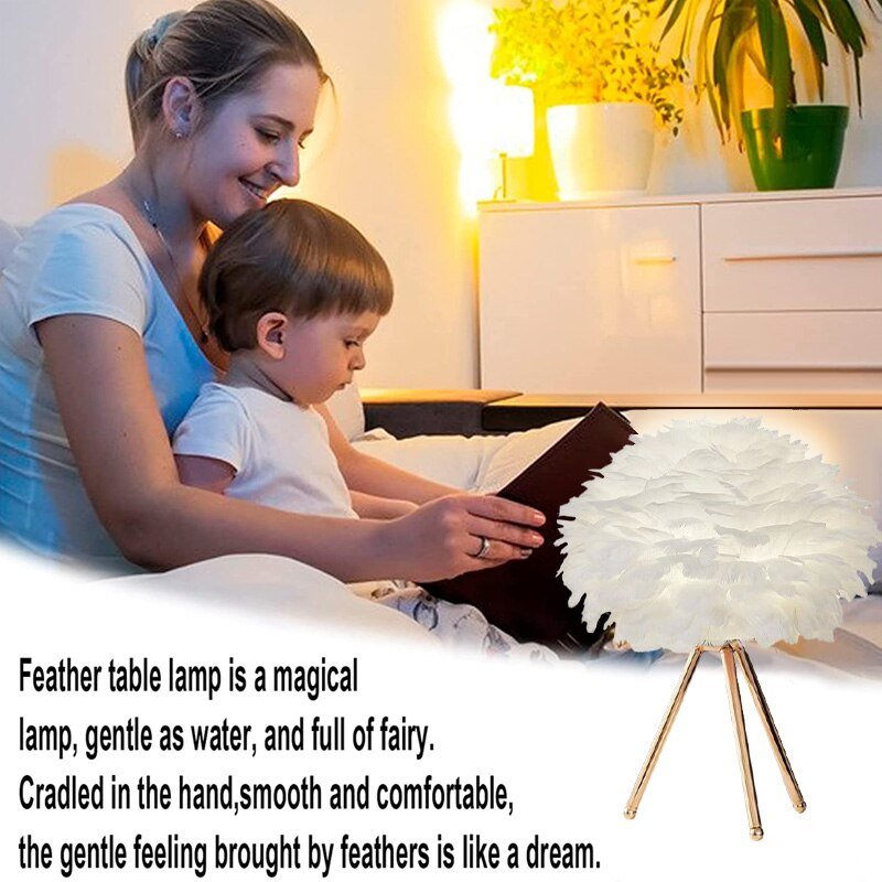 Modern Simple Feather Lamp With LED - 3 Colors - DormVibes