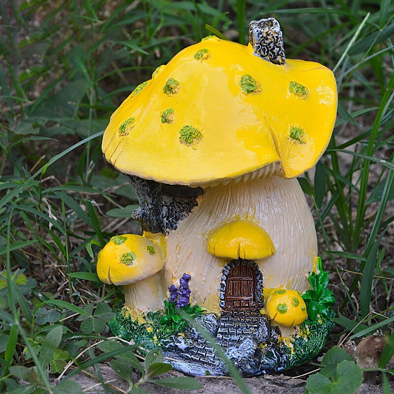 Mushroom Room Small Ornaments - Whimsical Moss Micro Landscape Decorations for Enchanting Gardens - DormVibes