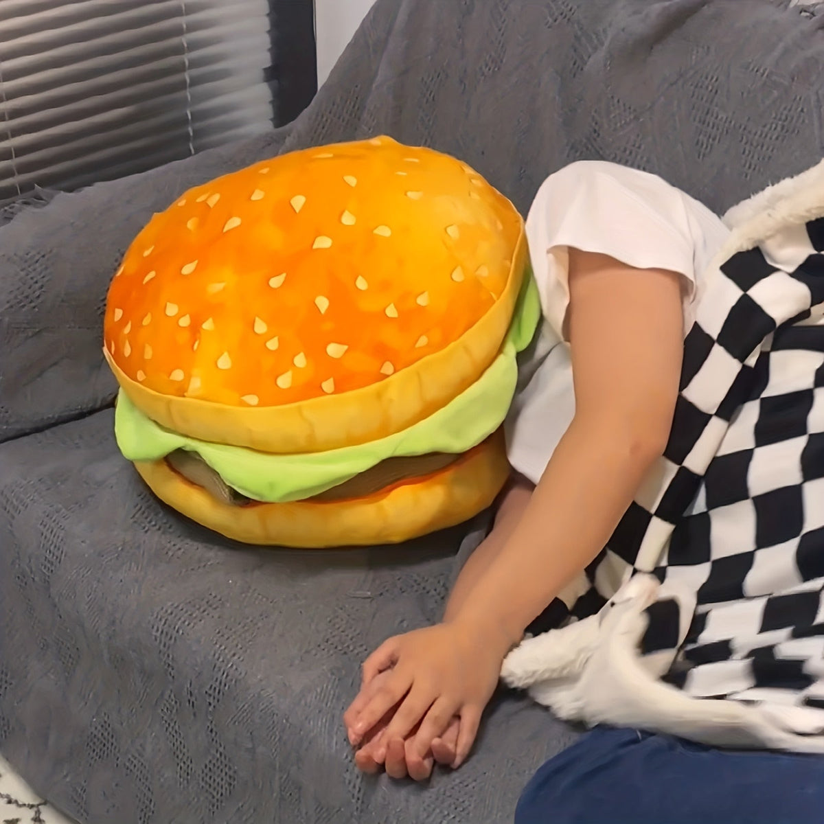 Realistic Burger Pillow Cushion Fun Prank Gift Office Chair Pad Ha DormVibes