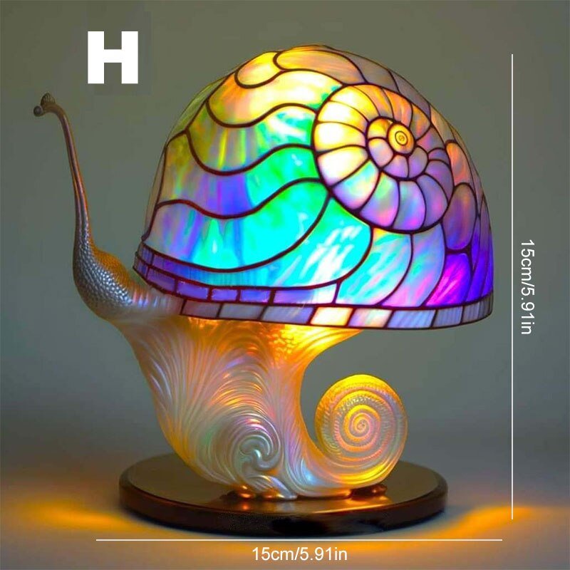 Retro Stained Glass Plant Series Table Lamps - Colorful Flower and Mushroom Night Lamp for Bedroom Bedside Atmosphere - DormVibes