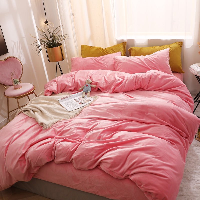 Super Soft Crystal Velvet Bed Set - DormVibes