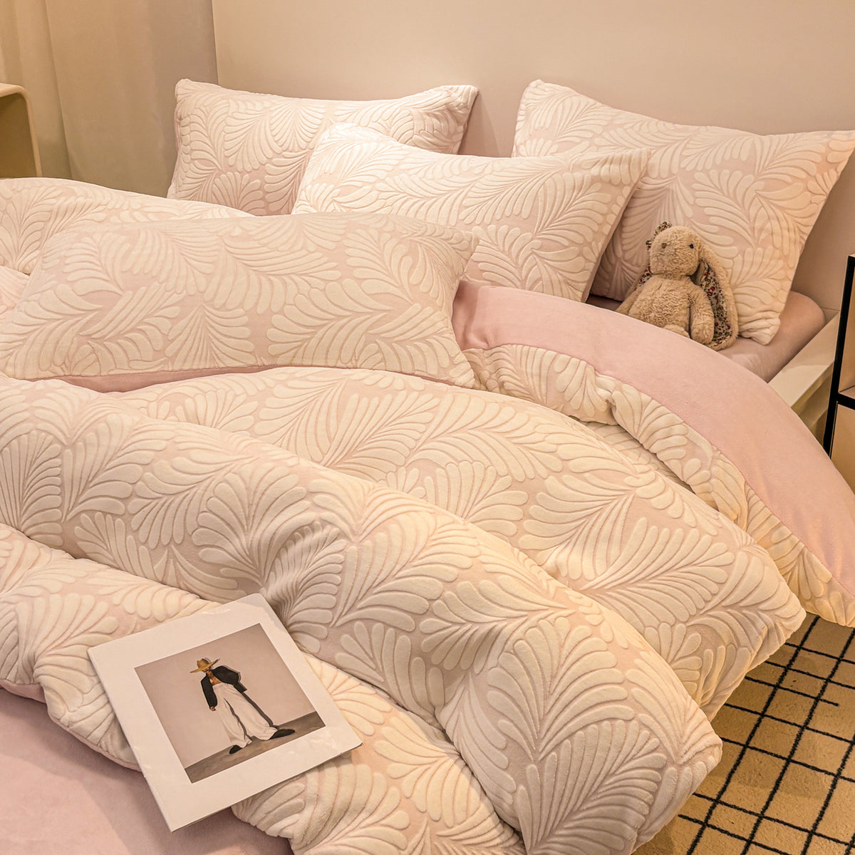 Fleurie Textured Floral Duvet Bedding Set