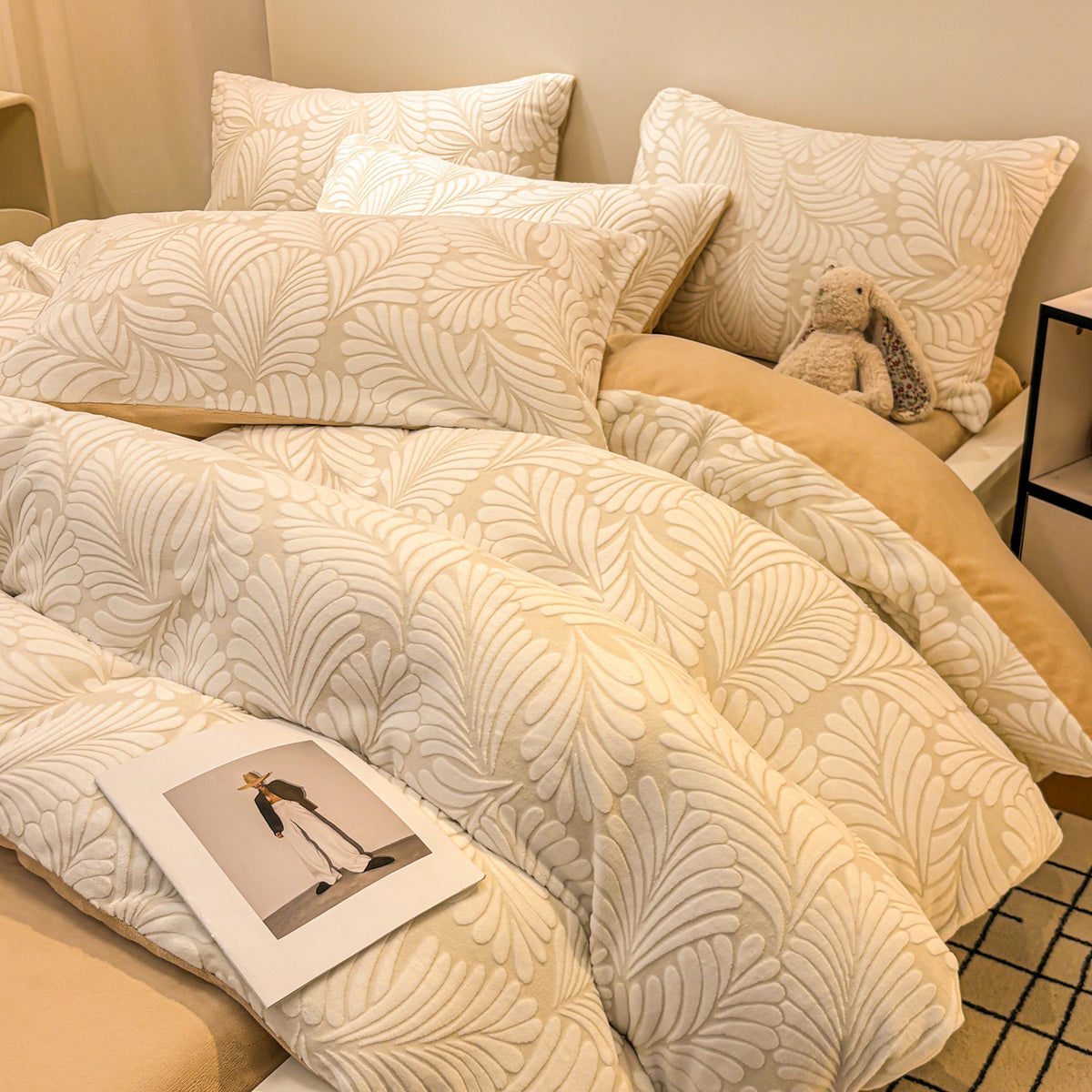 Fleurie Textured Floral Duvet Bedding Set