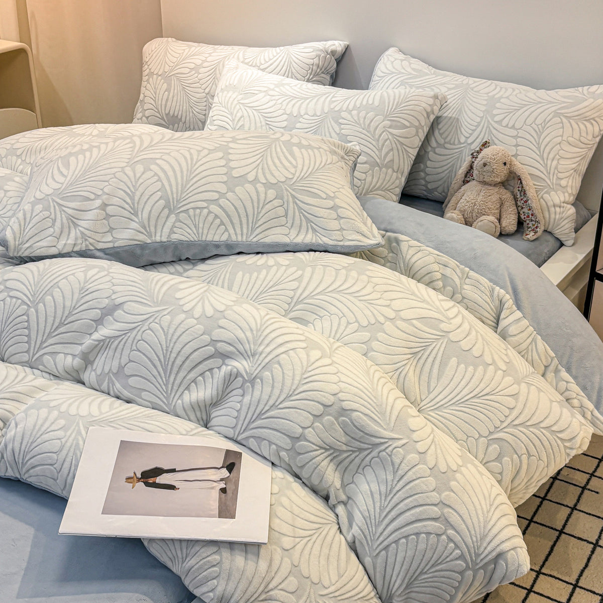Fleurie Textured Floral Duvet Bedding Set