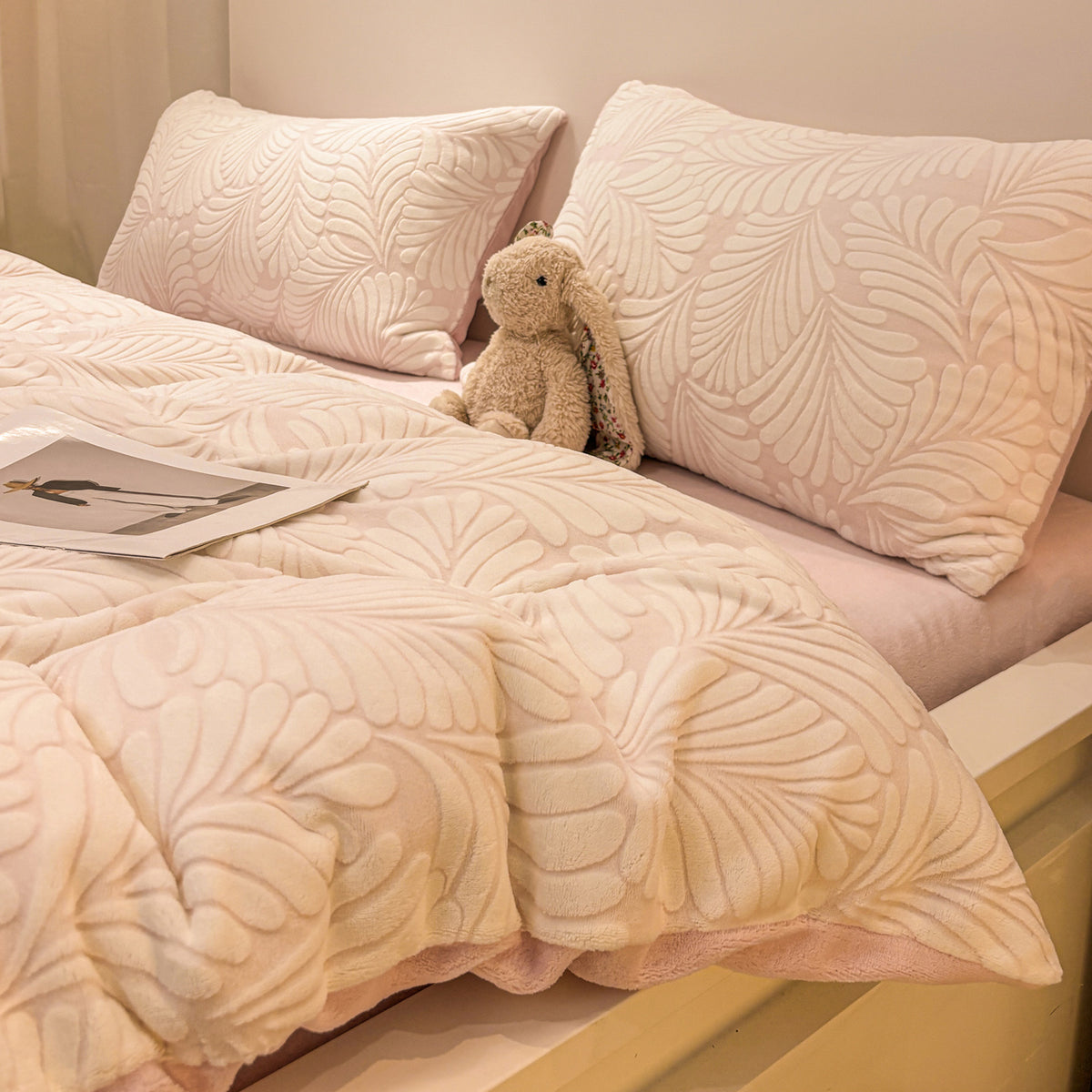 Fleurie Textured Floral Duvet Bedding Set