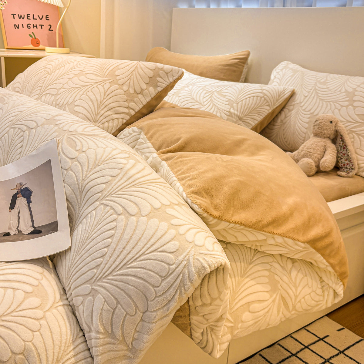 Fleurie Textured Floral Duvet Bedding Set