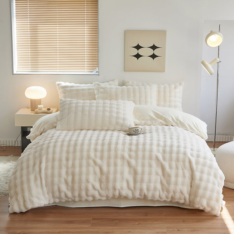 Cloud Puff Plush Bubble Bedding Set