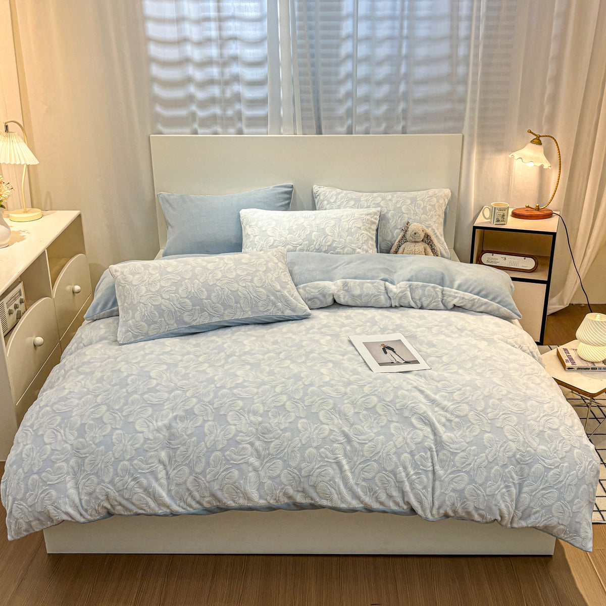 Petalise Textured Floral Duvet Bedding Set