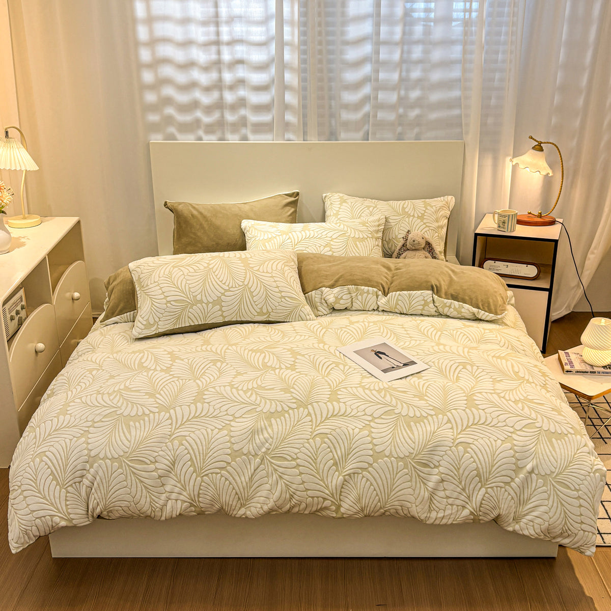 Fleurie Textured Floral Duvet Bedding Set