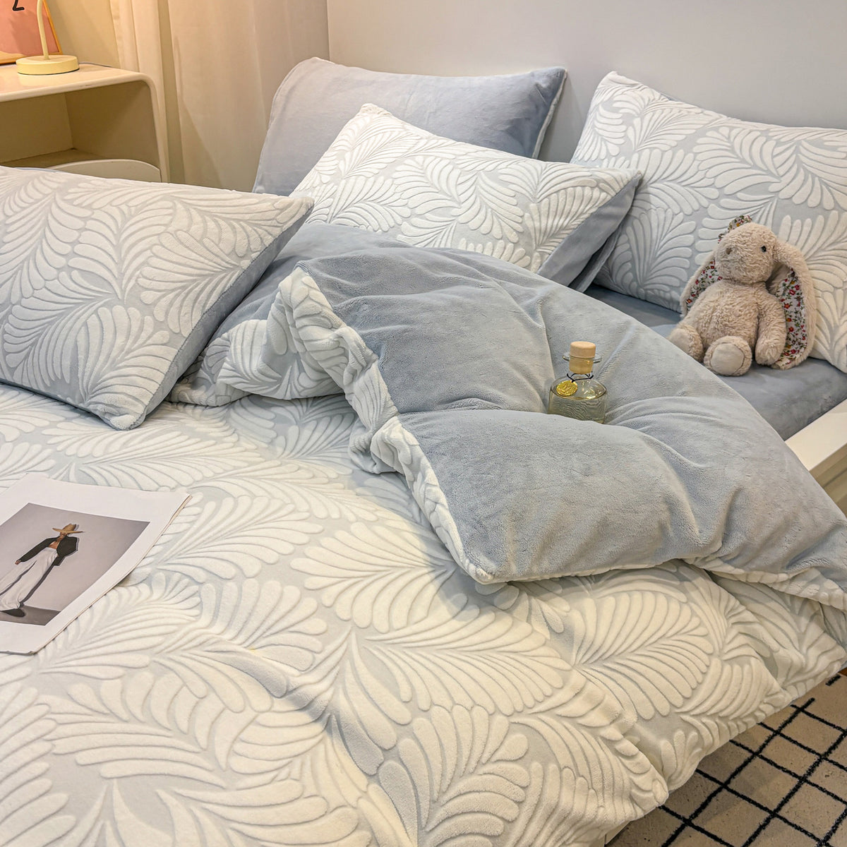 Fleurie Textured Floral Duvet Bedding Set