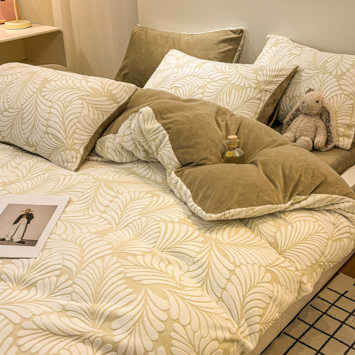Fleurie Textured Floral Duvet Bedding Set