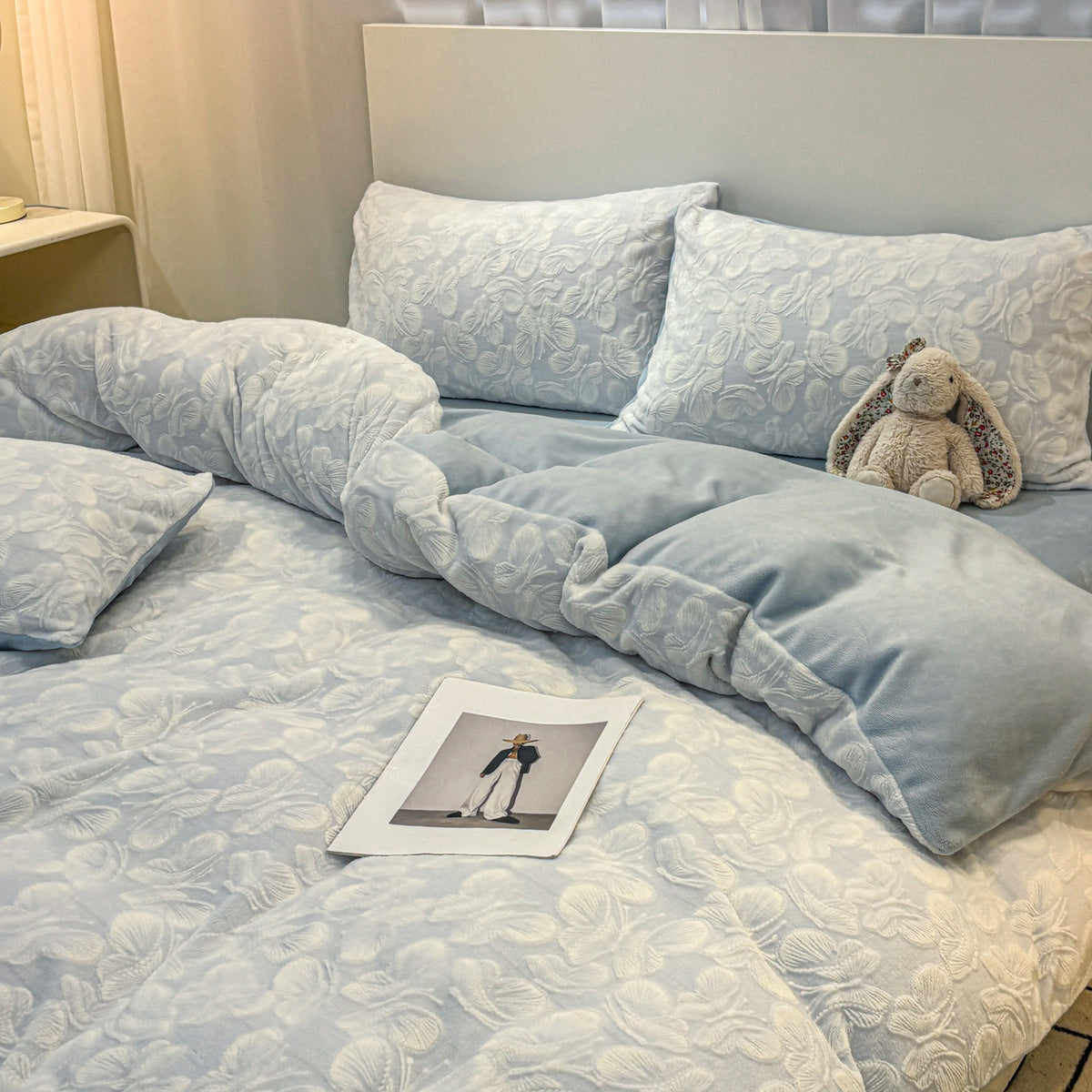 Petalise Textured Floral Duvet Bedding Set