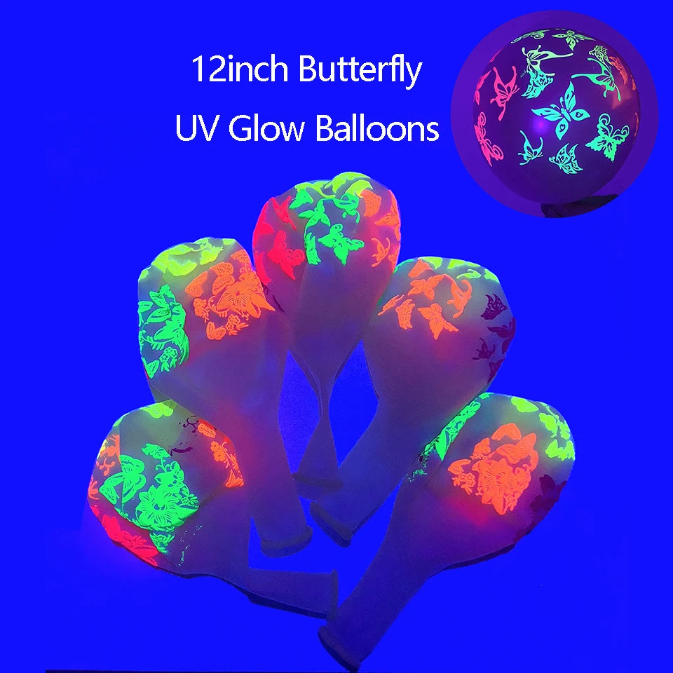 UV Blacklight Balloons - Happy Birthday Glow In The Dark Neon Glowing - DormVibes