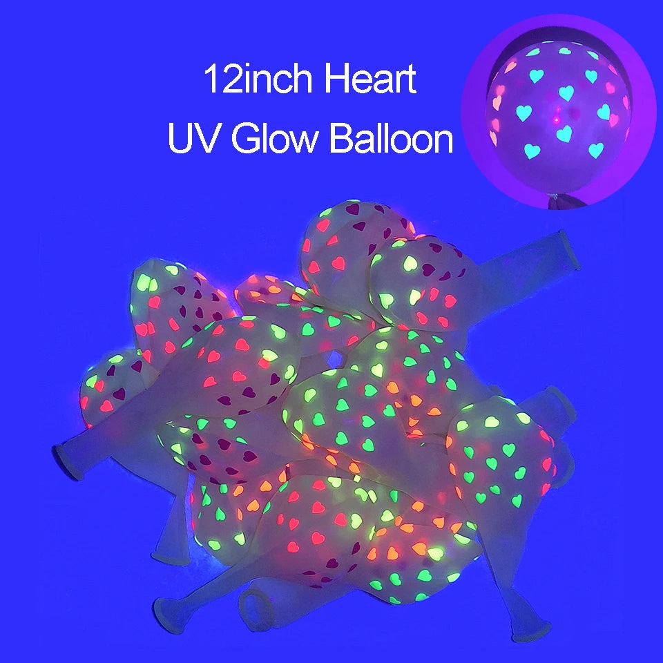 UV Blacklight Balloons - Happy Birthday Glow In The Dark Neon Glowing - DormVibes