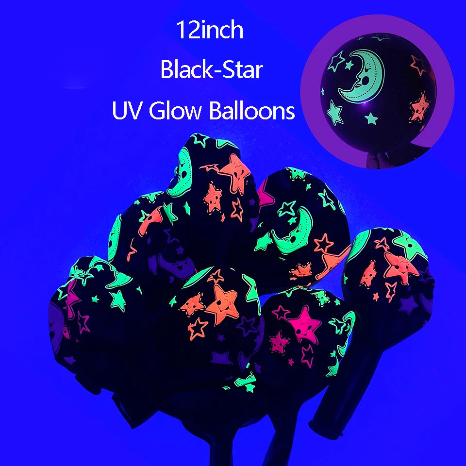 UV Blacklight Balloons - Happy Birthday Glow In The Dark Neon Glowing - DormVibes