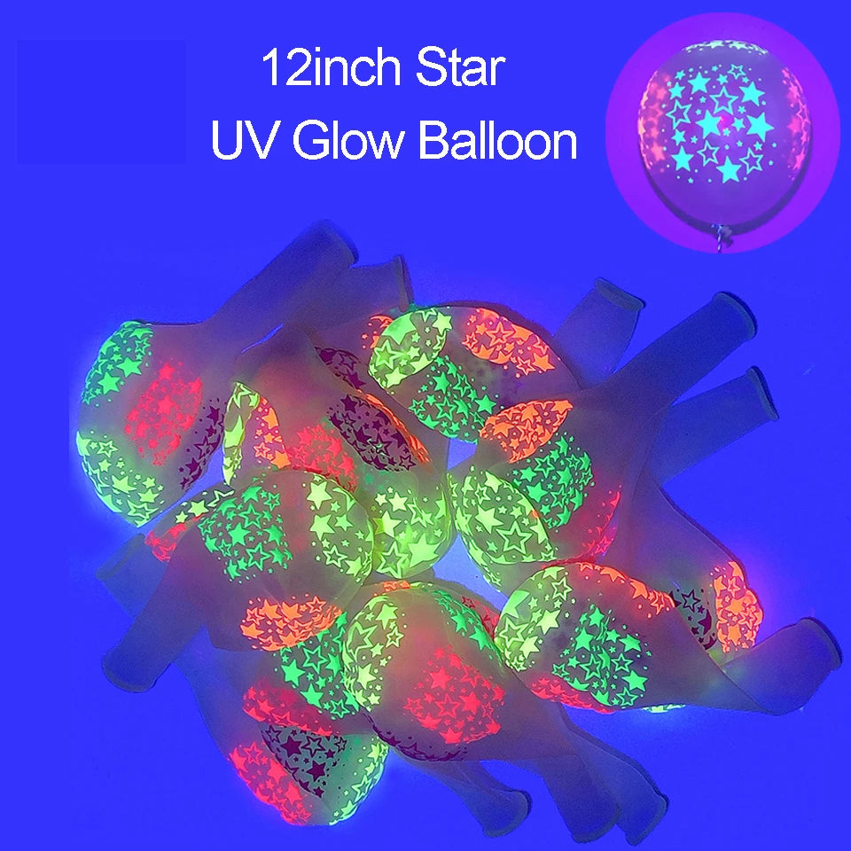 UV Blacklight Balloons - Happy Birthday Glow In The Dark Neon Glowing - DormVibes