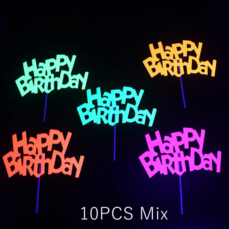 UV Blacklight Balloons - Happy Birthday Glow In The Dark Neon Glowing - DormVibes