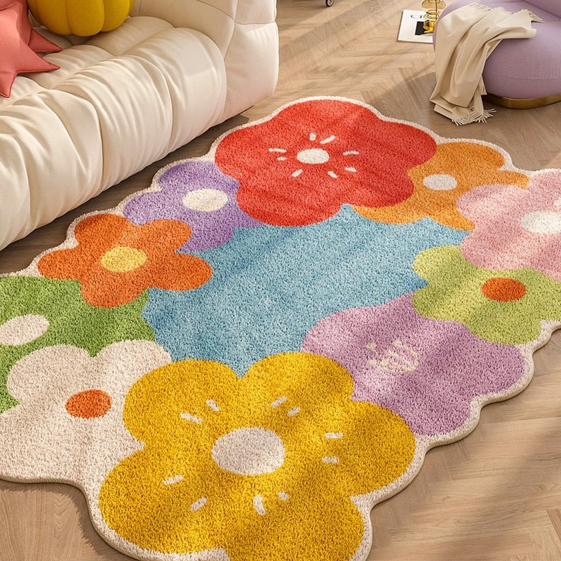 Colorful Flowers Tufted Rug - DormVibes