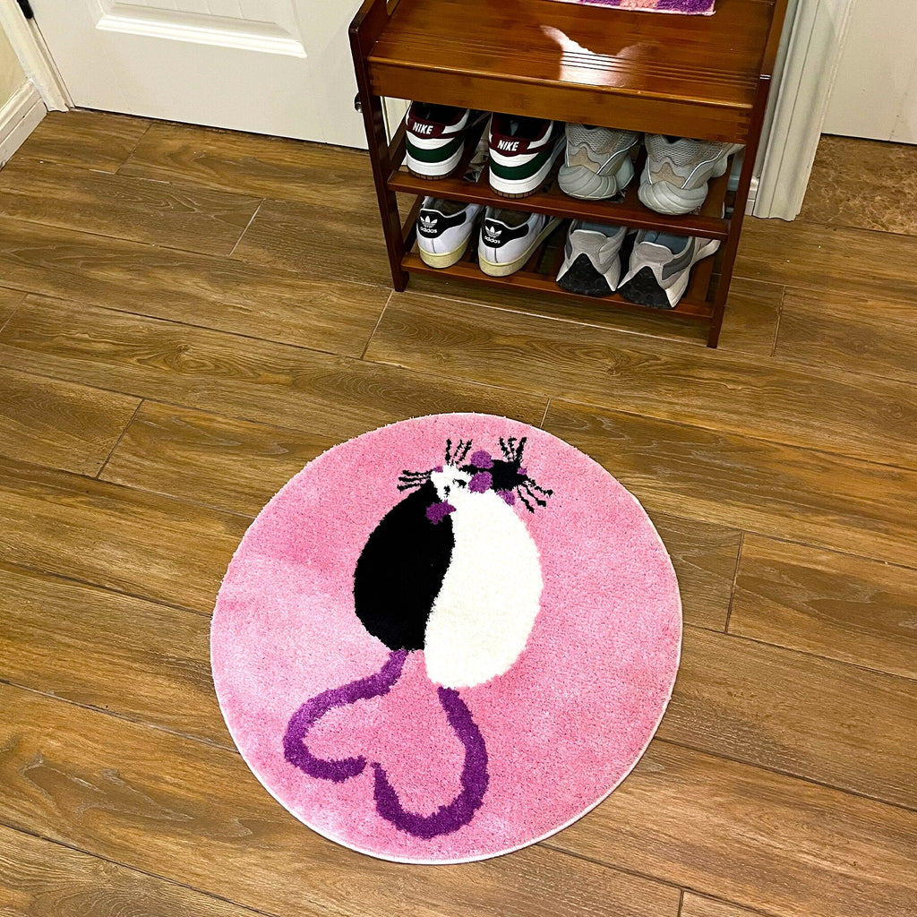 Cute Pink Mice Rats In Love Tufted Rug - DormVibes