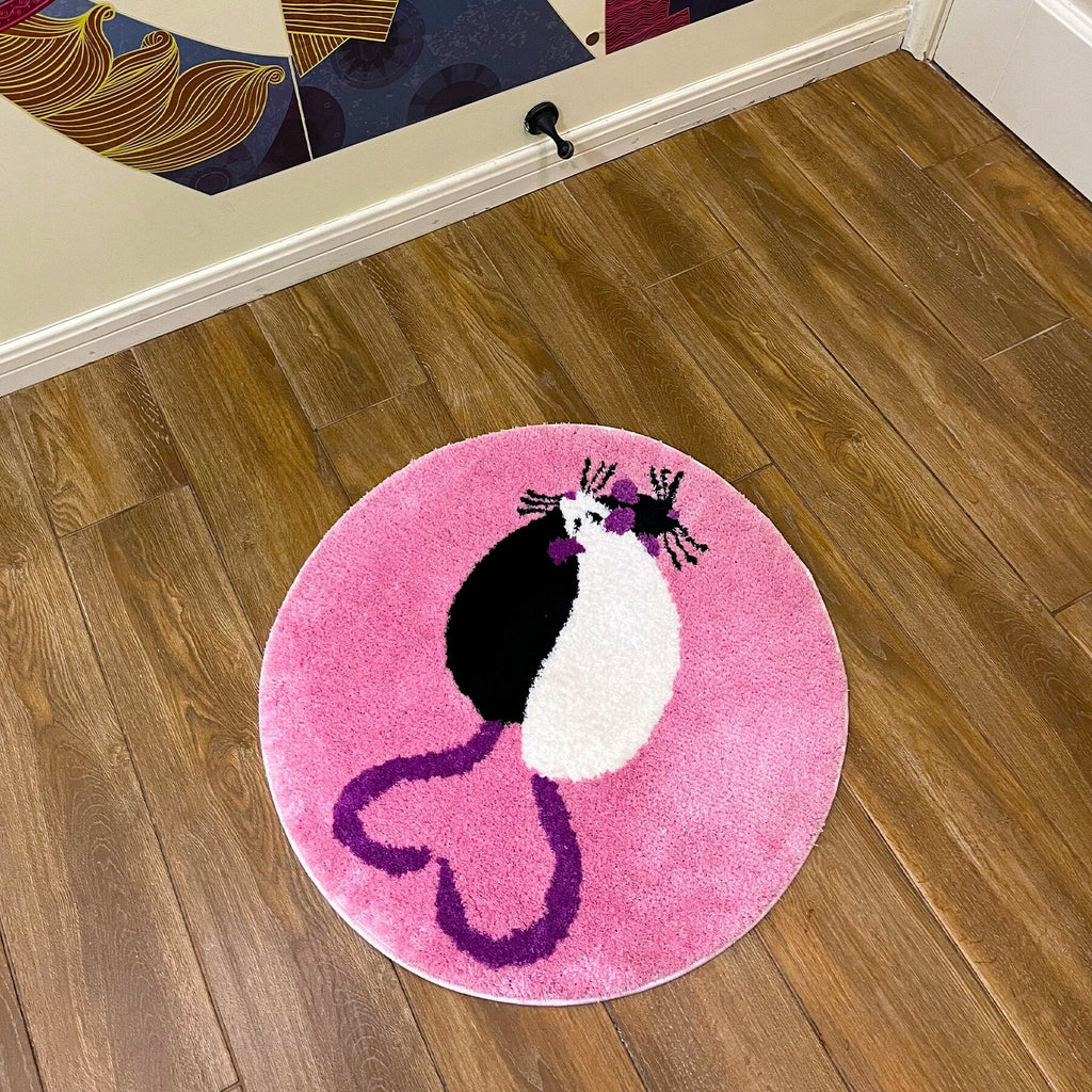 Cute Pink Mice Rats In Love Tufted Rug - DormVibes