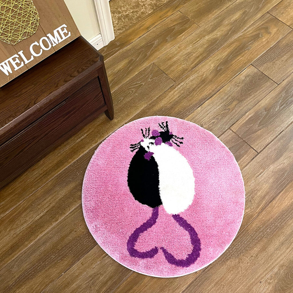 Cute Pink Mice Rats In Love Tufted Rug - DormVibes