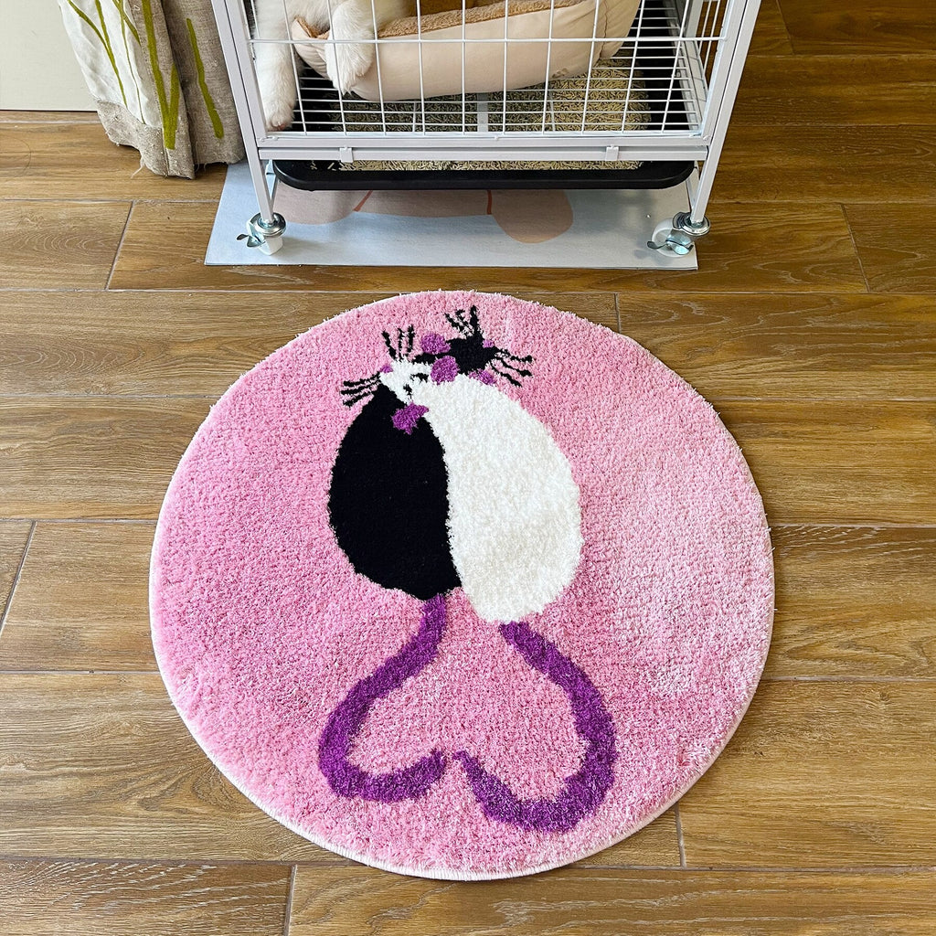 Cute Pink Mice Rats In Love Tufted Rug - DormVibes