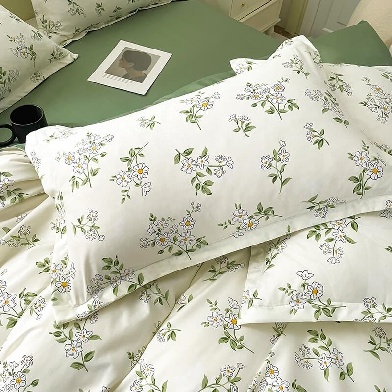 Green Meadow Blossom Bed Set - DormVibes