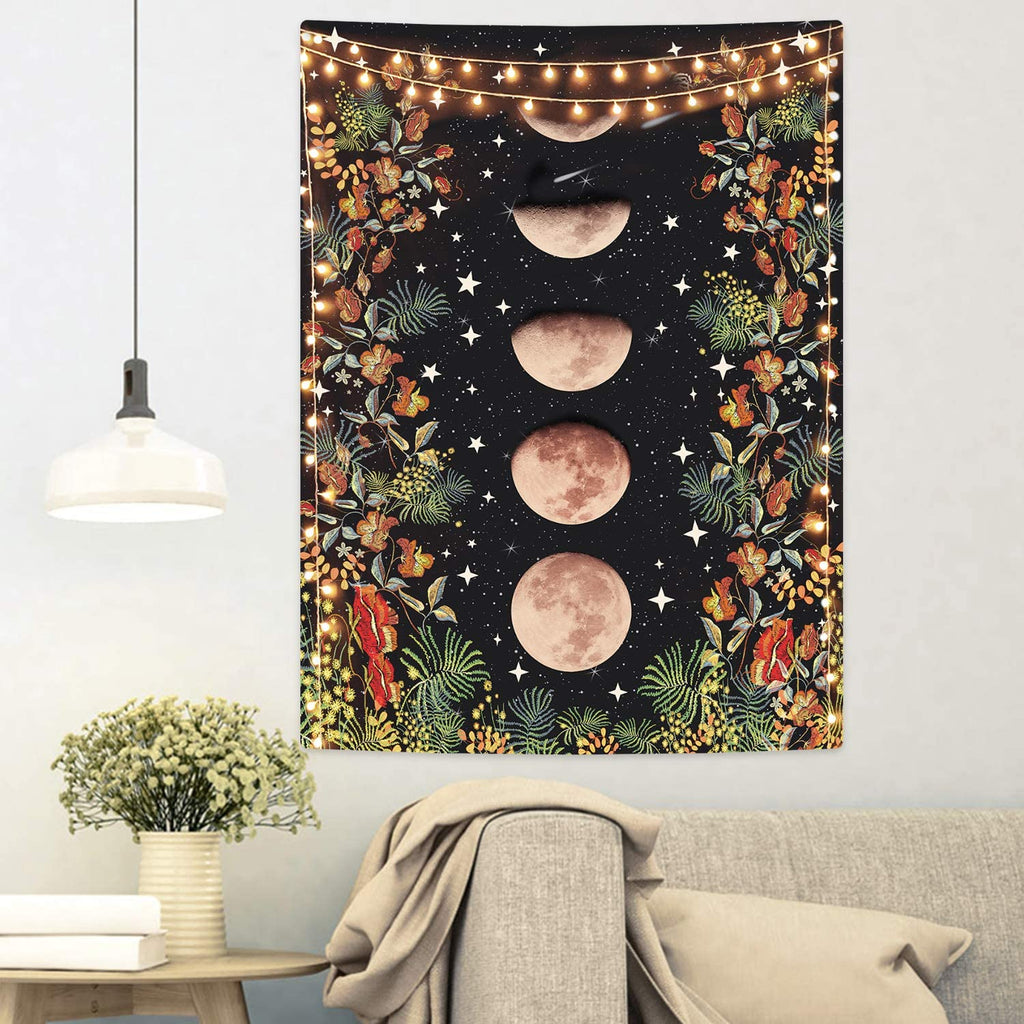 Meadow Moon Phase Tapestry - DormVibes