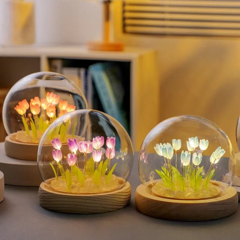 Mini Tulip Night Light in Glass - DormVibes