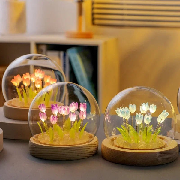 Mini Tulip Night Light in Glass