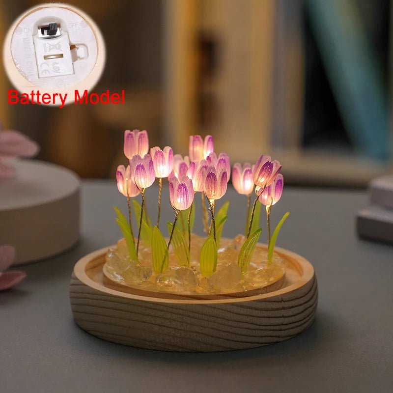 Mini Tulip Night Light in Glass - DormVibes
