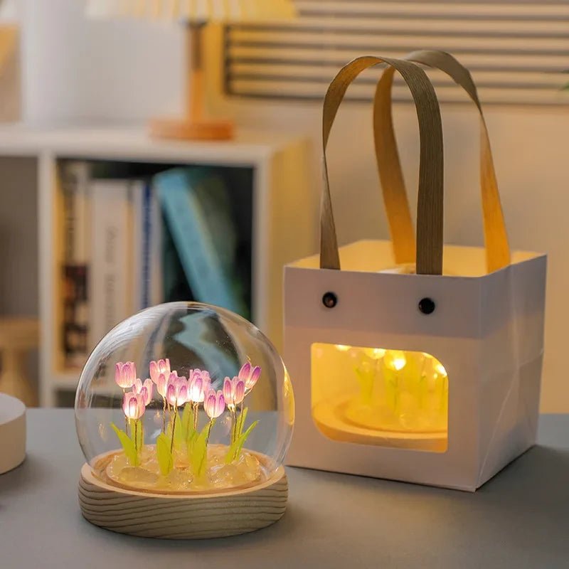 Mini Tulip Night Light in Glass - DormVibes