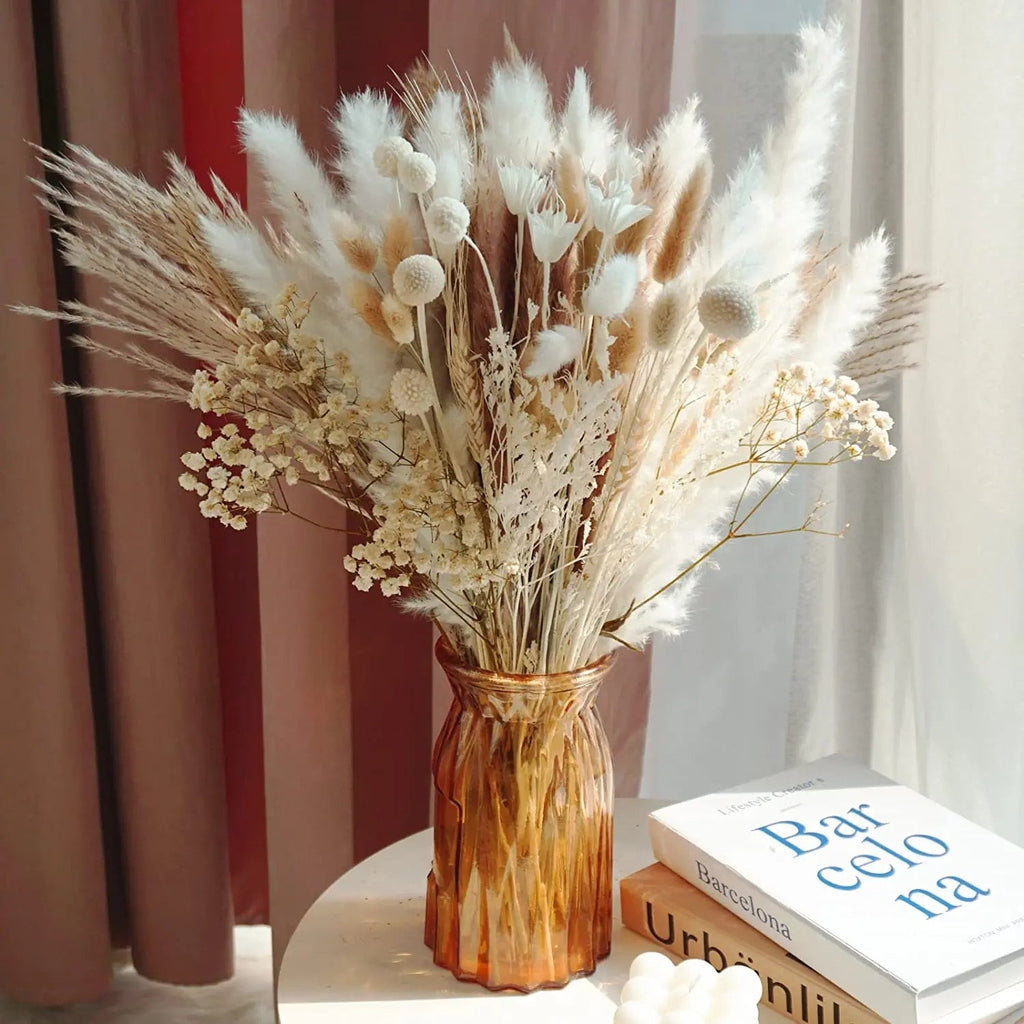 104Pcs Dried Pampas Grass For Boho Aesthetic - DormVibes