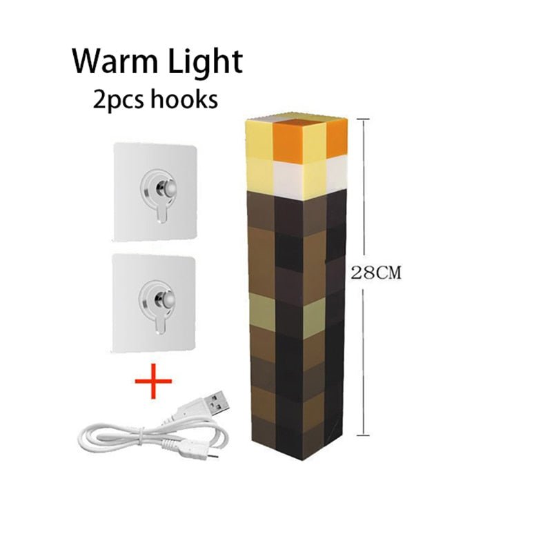 11.5 Inch Brownstone Torch LED Night Lights Game Room Decoration USB Rechargeable Table Light Festival Gifts Kids Game Lamps