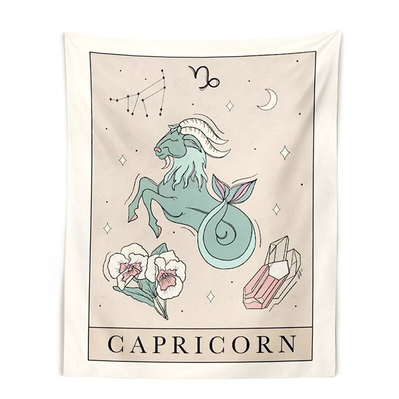 12 Constellation Tapestries Tarot Boho Wall Hanging - DormVibes