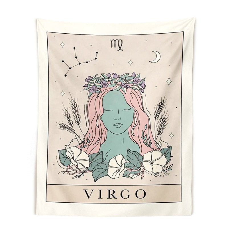 12 Constellation Tapestries Tarot Boho Wall Hanging - DormVibes