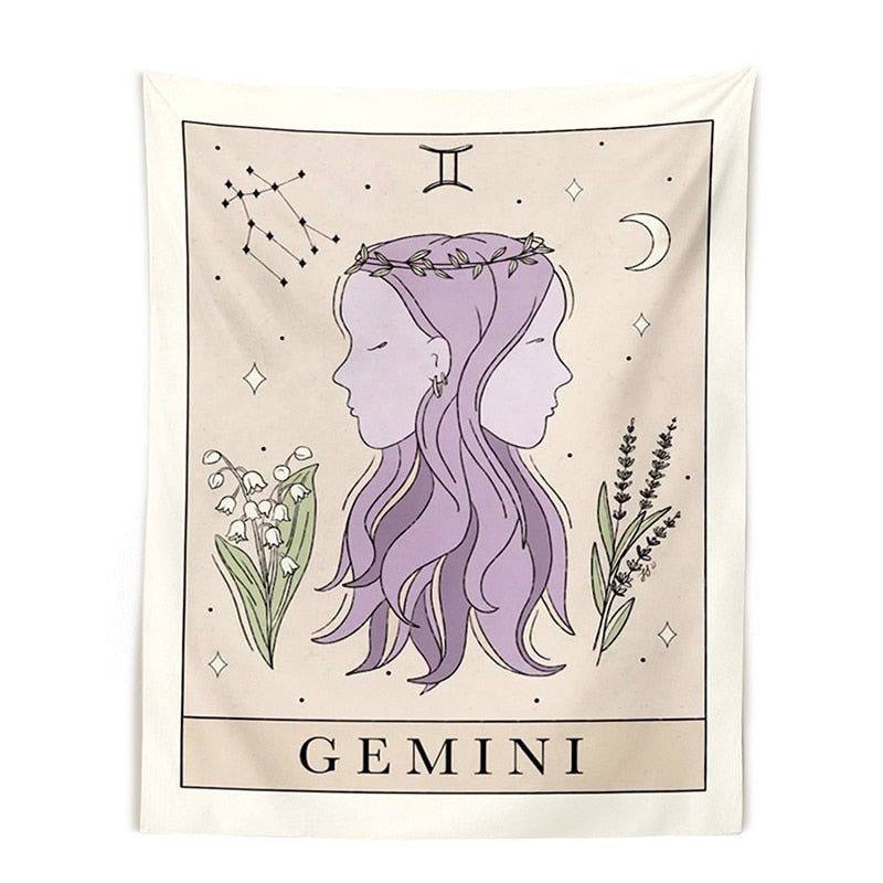 12 Constellation Tapestries Tarot Boho Wall Hanging - DormVibes