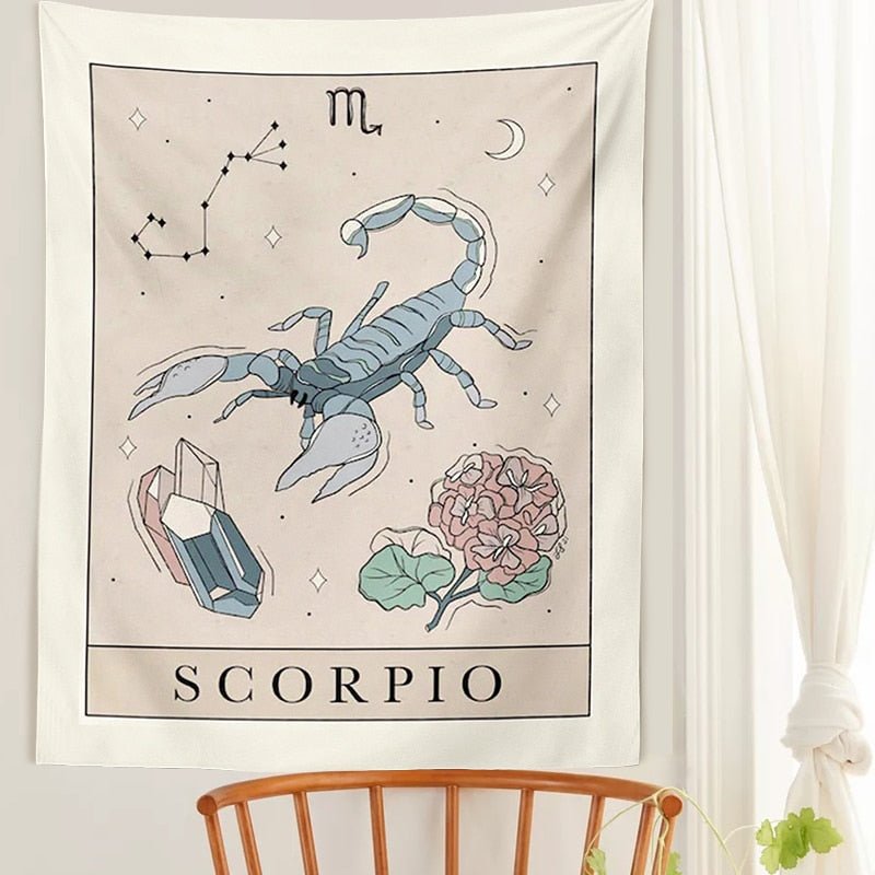 12 Constellation Tapestries Tarot Boho Wall Hanging - DormVibes
