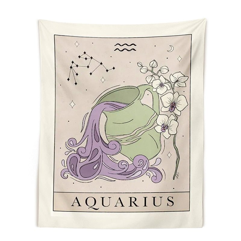 12 Constellation Tapestries Tarot Boho Wall Hanging - DormVibes